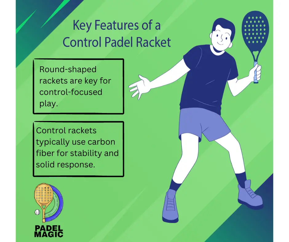 Key Features of a Control Padel Racket infographic
